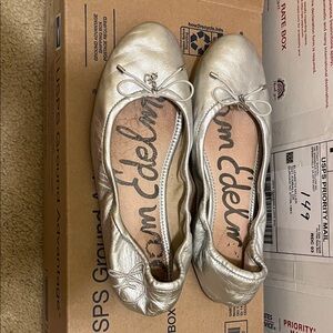 Sam Edelman Metallic Silver Flats